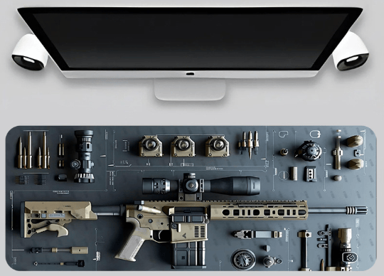 🔥LAST DAY 49% OFF ✨Tactical Military Weapon Design Gaming Mouse Pad⚡ Multi-Size for Desktop/Laptop