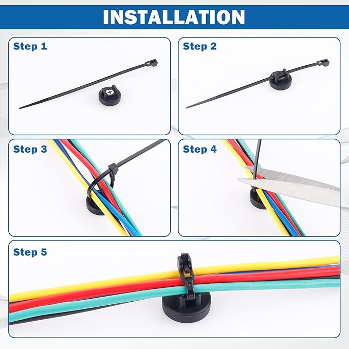 🔥HOT SALE🔥Magnetic Cable Zip Tie Mount Kit – Smart, Flexible Cable Management for Every Space