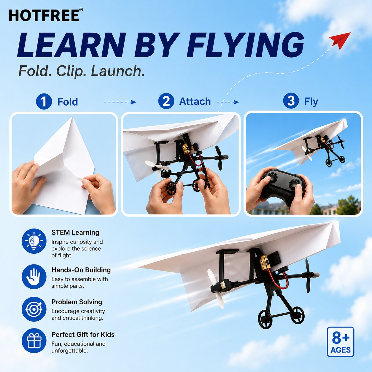 🔥Last Day 70% OFF🔥-✈️ Hotfree RC Paper Airplane Kit | Master the Skies