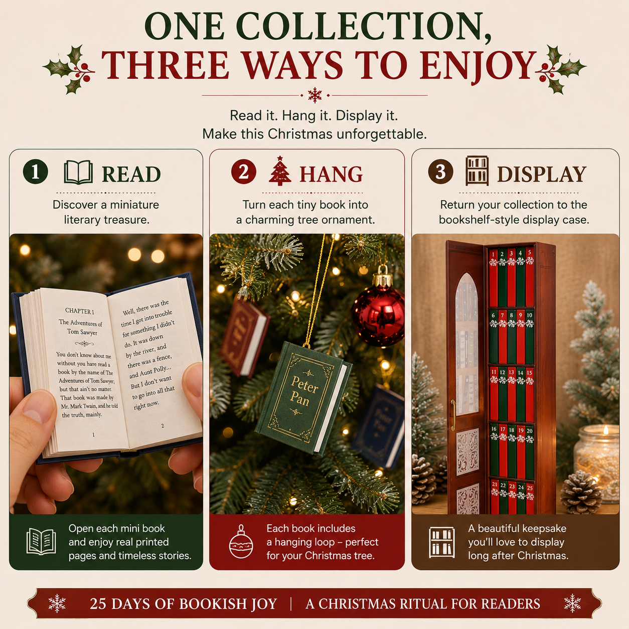 🔥 Last 40pcs 🎉📚 25-Day Mini Book Advent Calendar – A Book Lover's Christmas Countdown