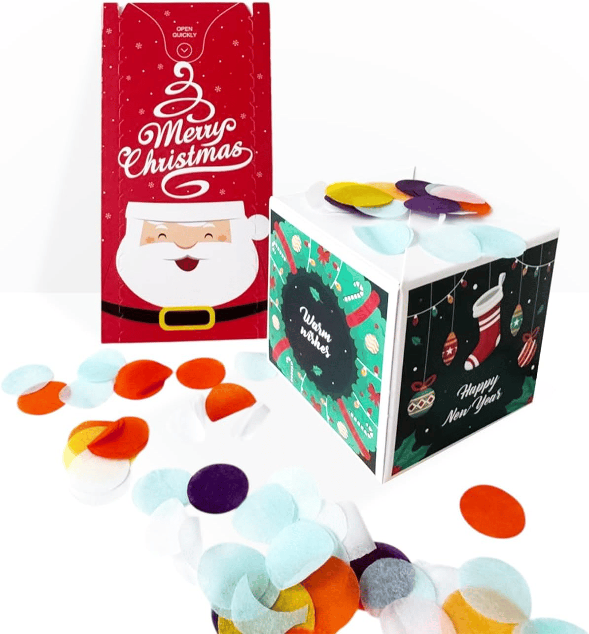 🔥Hot Sales 59% OFF-Exploding Confetti Surprise Card – Pop-Up Joy in Every Envelope 🎄✨