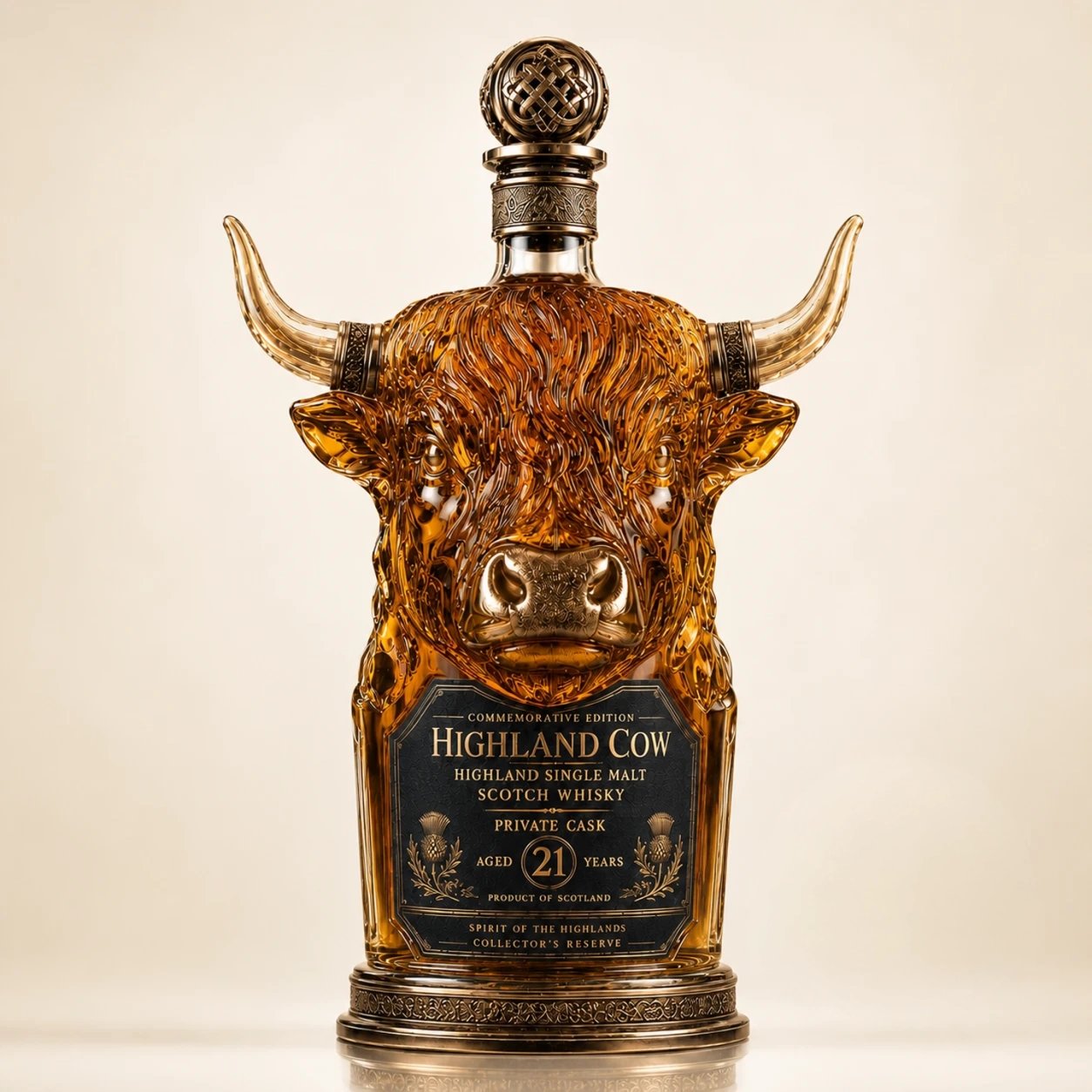 🔥LAST DAY 70% OFF -Scottish Highland Cow Whisky Bottle