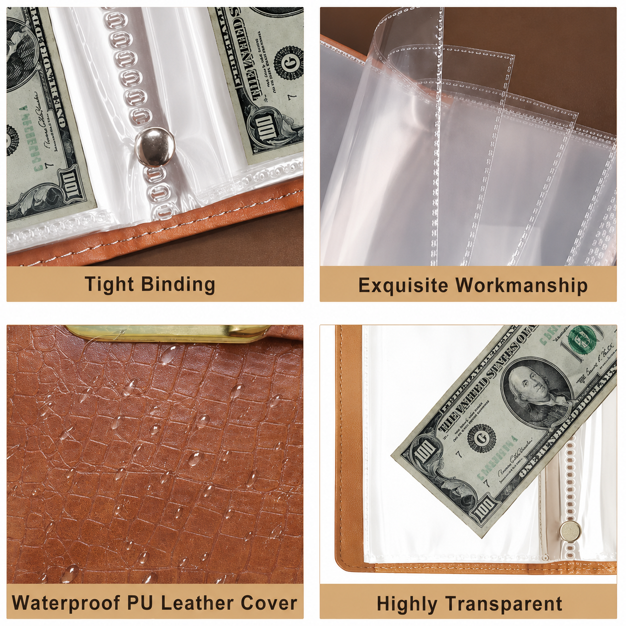 🔥Last 75pcs🎉-🔒100 Transparent Pocket Currency Collectors Album