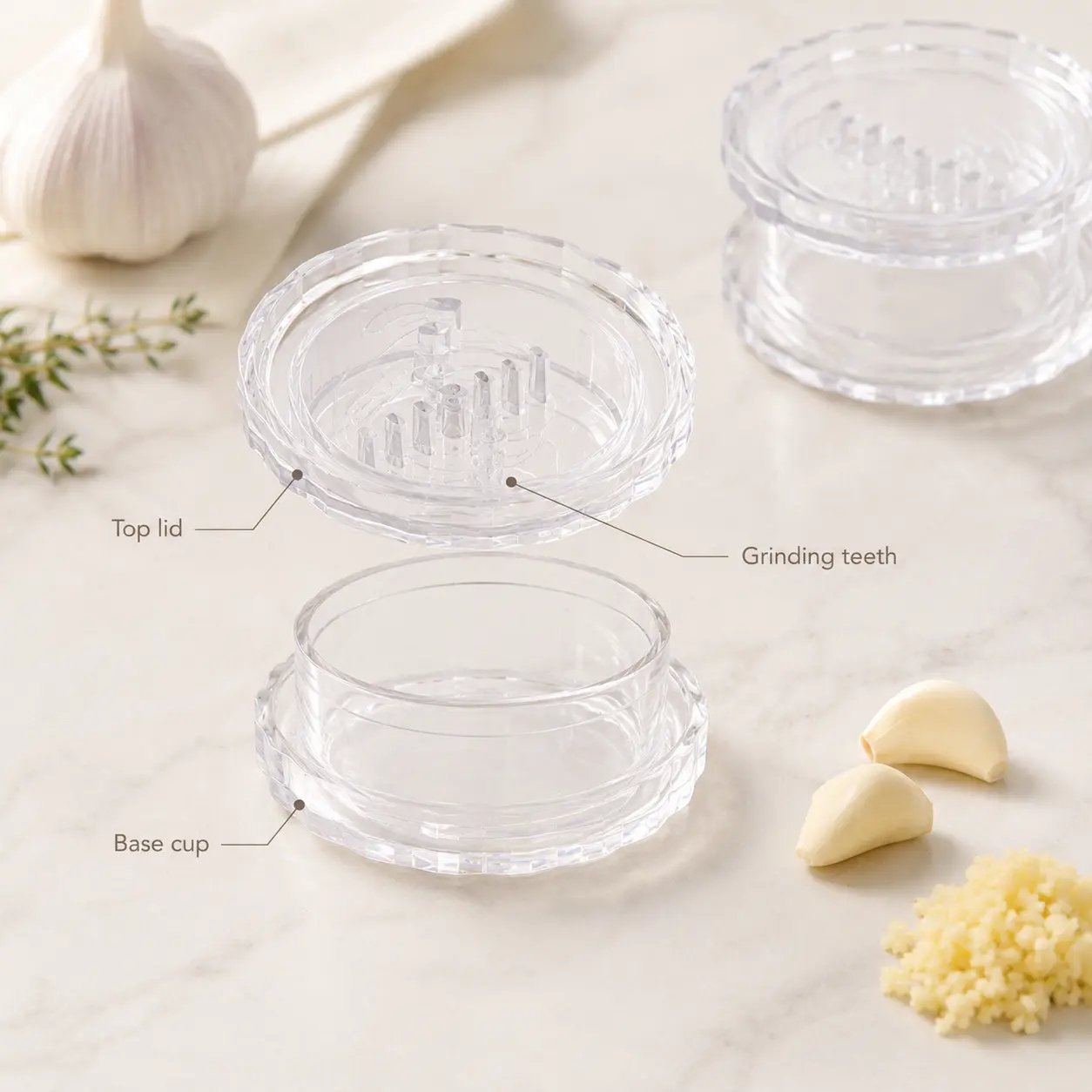 ⚡️Last Day 70% OFF - 🧄2PCS Clear Manual Garlic Twister and Ginger Mincer Tool