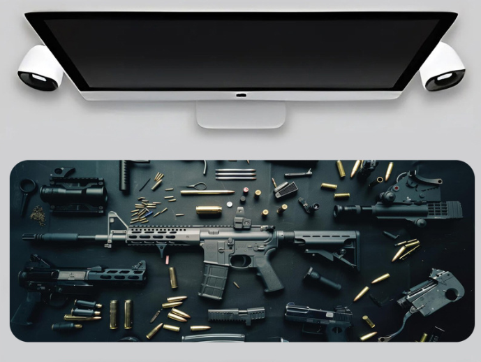 🔥LAST DAY 49% OFF ✨Tactical Military Weapon Design Gaming Mouse Pad⚡ Multi-Size for Desktop/Laptop