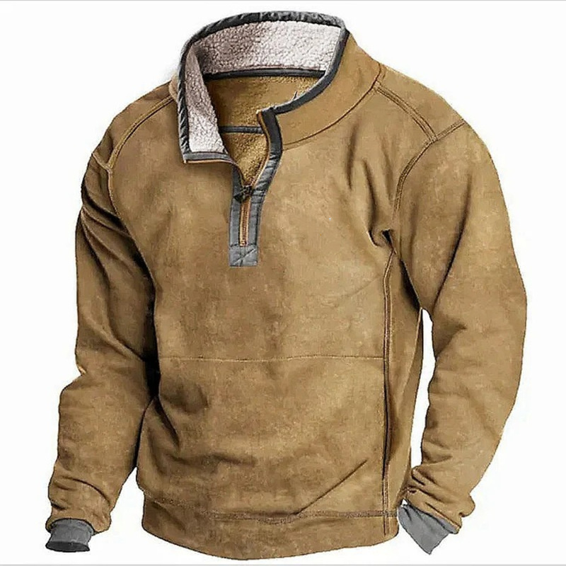 Winter 70% off - Men's Outdoor Casual Stand Collar Cashmere Button Long Sleeve Sweater