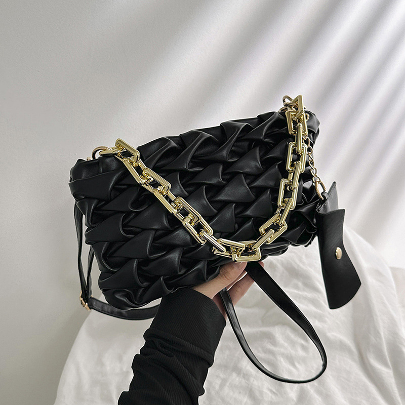 Summer new fashion pleated two-piece shoulder messenger bag