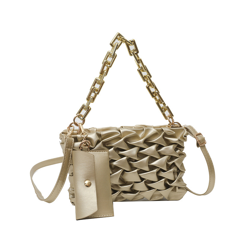 Summer new fashion pleated two-piece shoulder messenger bag