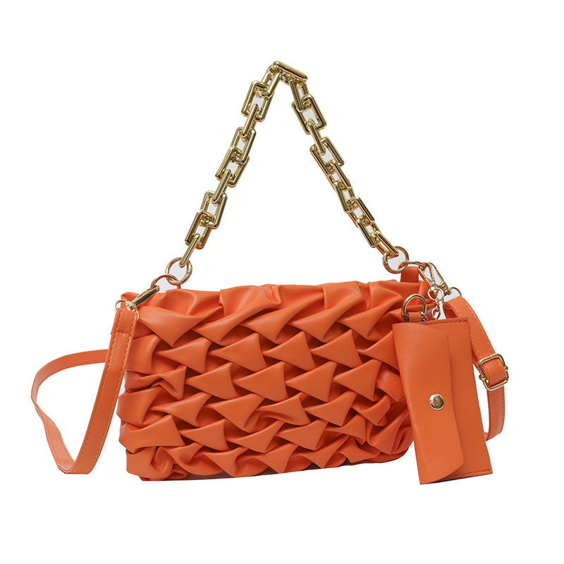 Summer new fashion pleated two-piece shoulder messenger bag