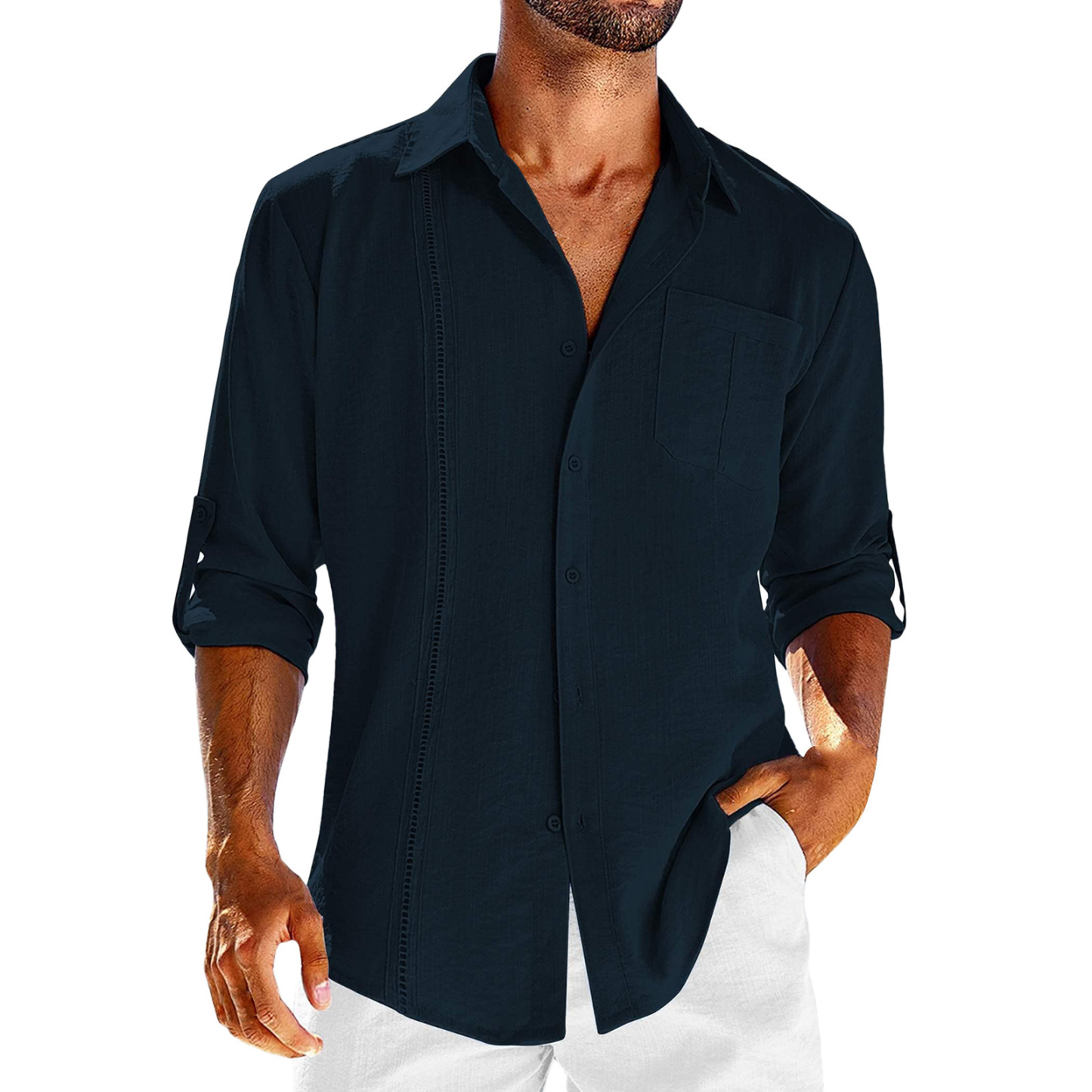 🔥Summer new 60% OFF🔥 Men's cotton linen lace short sleeve shirt