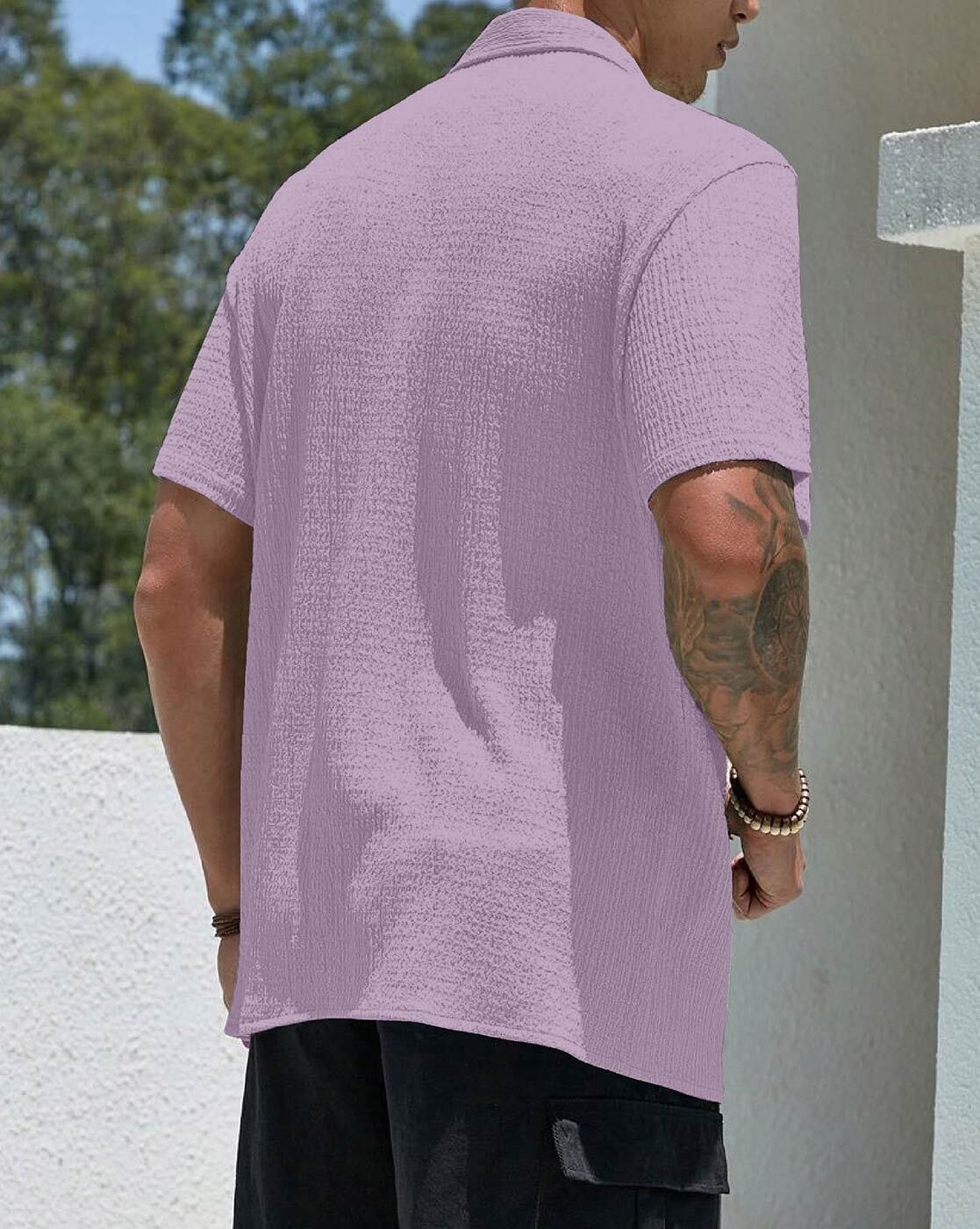 Men Shirt with Spread Collar