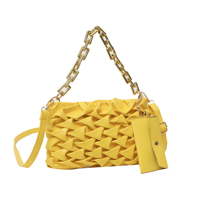 Summer new fashion pleated two-piece shoulder messenger bag