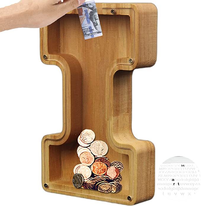 🎁Best Children's Gift-💰👪 26 Letters personalized-wooden-letter-piggy-bank