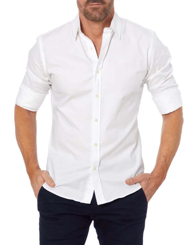 Oxford Stretch Zip Shirt (Buy 2 Free Shipping)