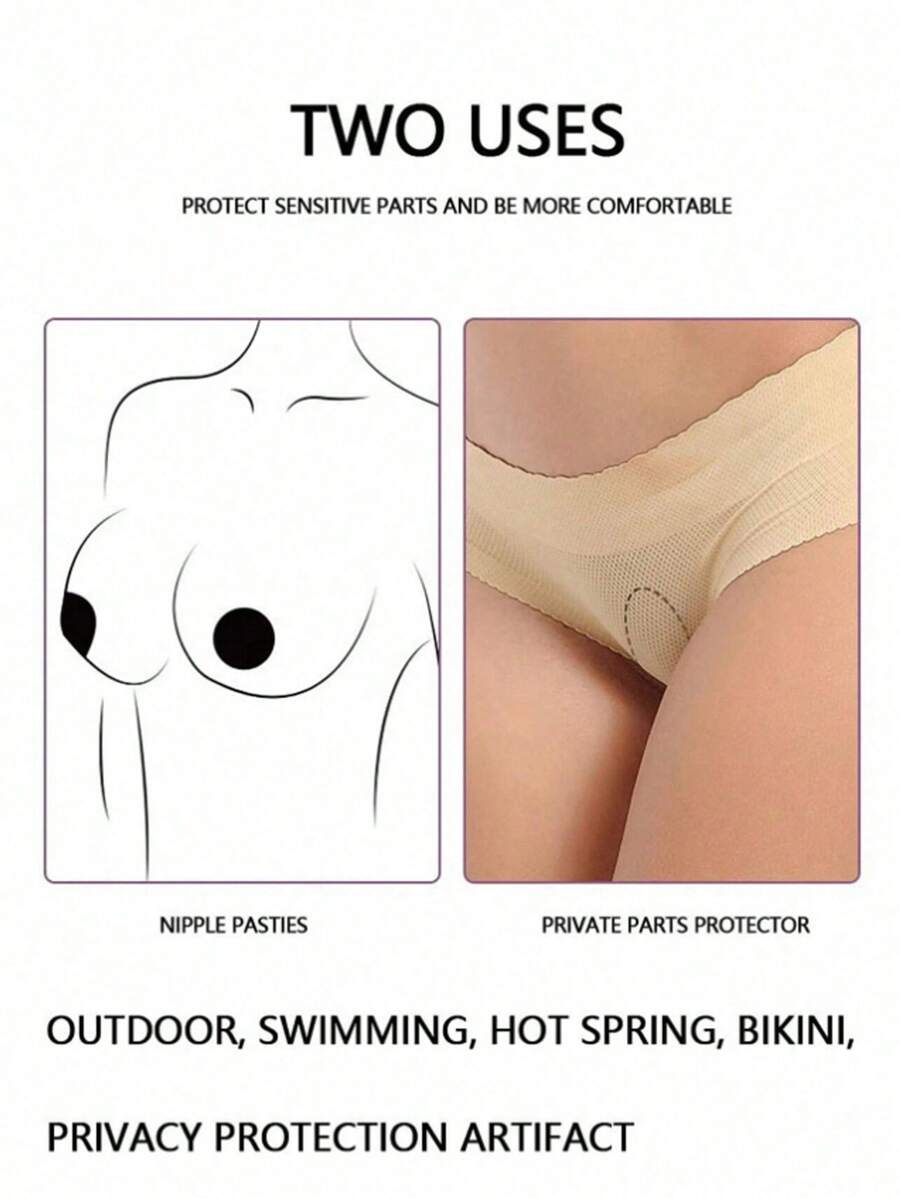 Women Private Stickers, Waterproof Silicone Adhesive Pad Circle, To Prevent Exposure, Infection And Embarrassment While Wearing Yoga Pants, Water Park Or Hot Spring Swimwear