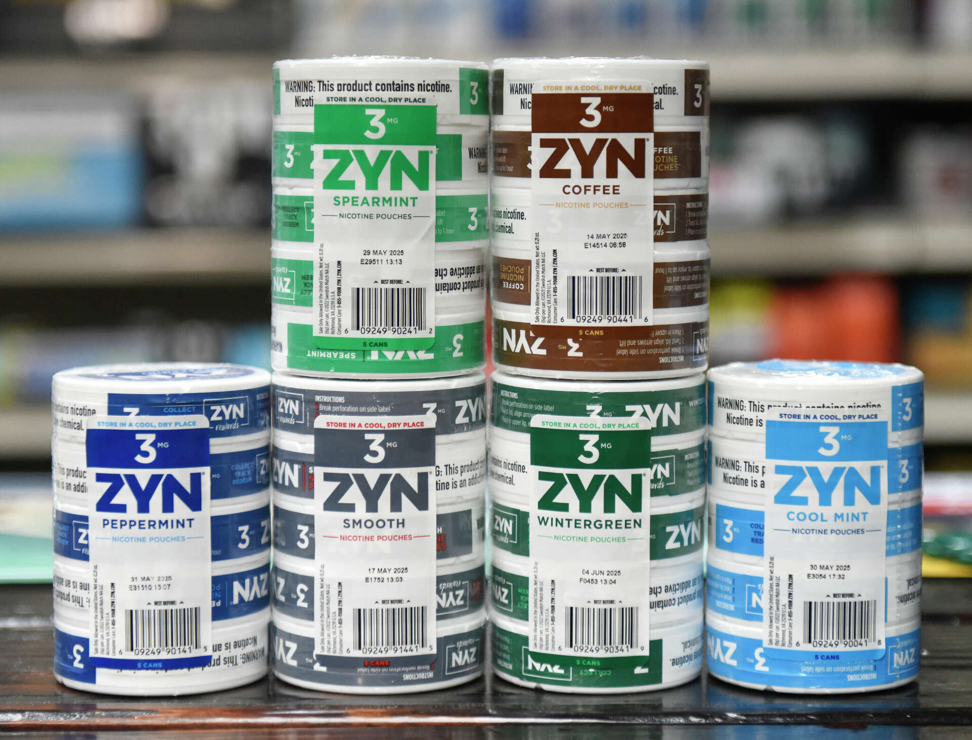 Specify the following brands, milligrams, and flavors