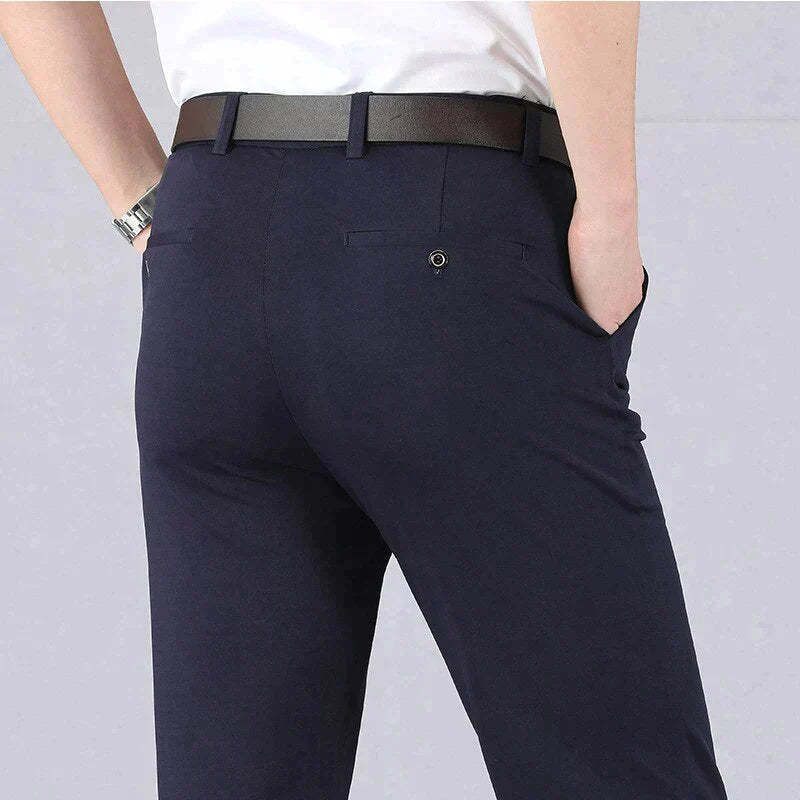 Classic high-waisted trousers for men