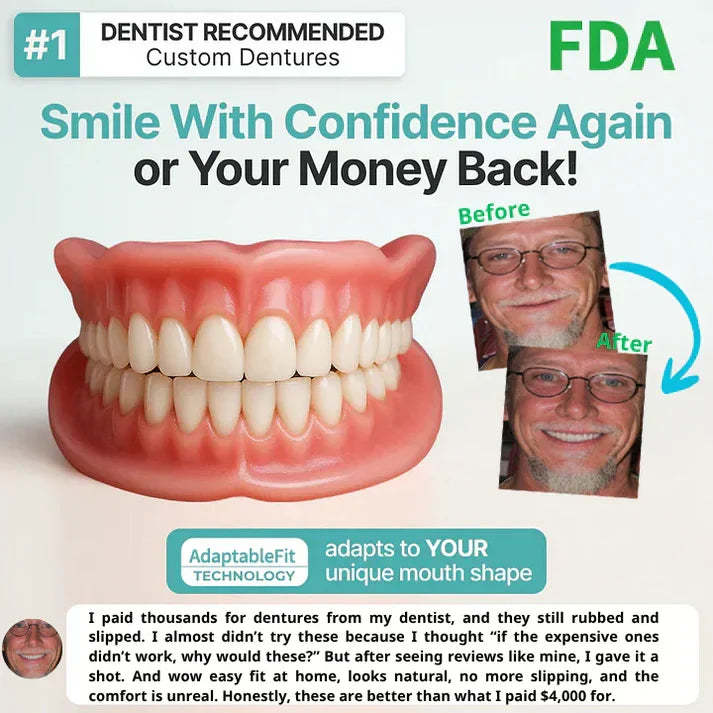 🦷 Yagoo™ Medical Full Dentures | Secure fit and no slippage, recreating the chewing experience of natural teeth!