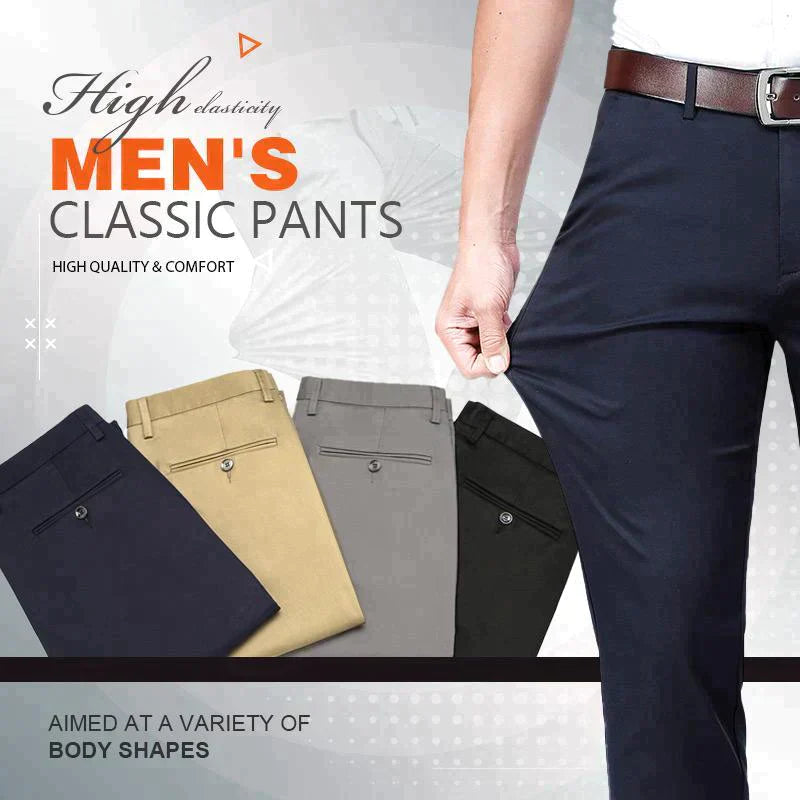 Pantalones cl��sicos de tiro alto para hombre