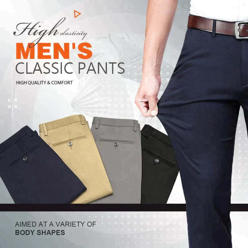 Pantalones cl��sicos de tiro alto para hombre