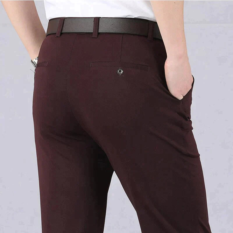 Classic high-waisted trousers for men