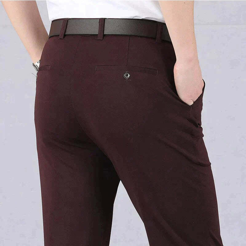 Classic high-waisted trousers for men