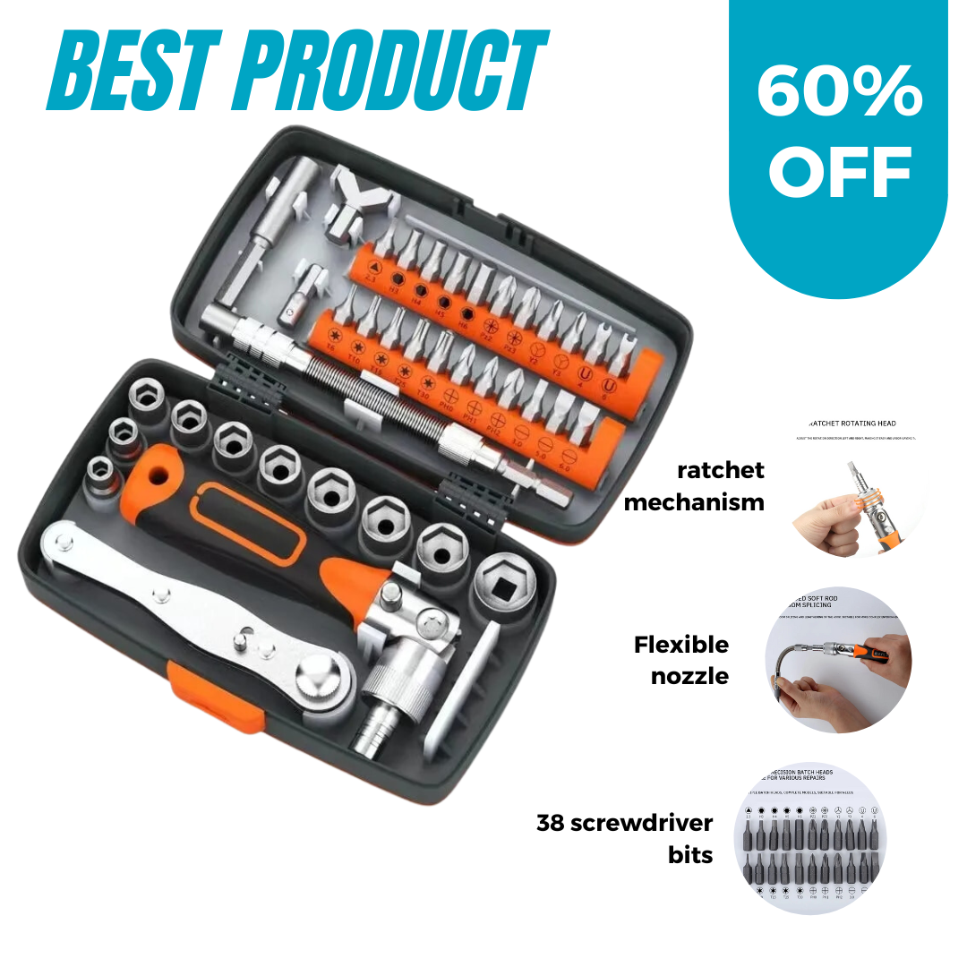 CraftVibe™ 38 in 1 Set of multifunctional screwdrivers with retractor and box