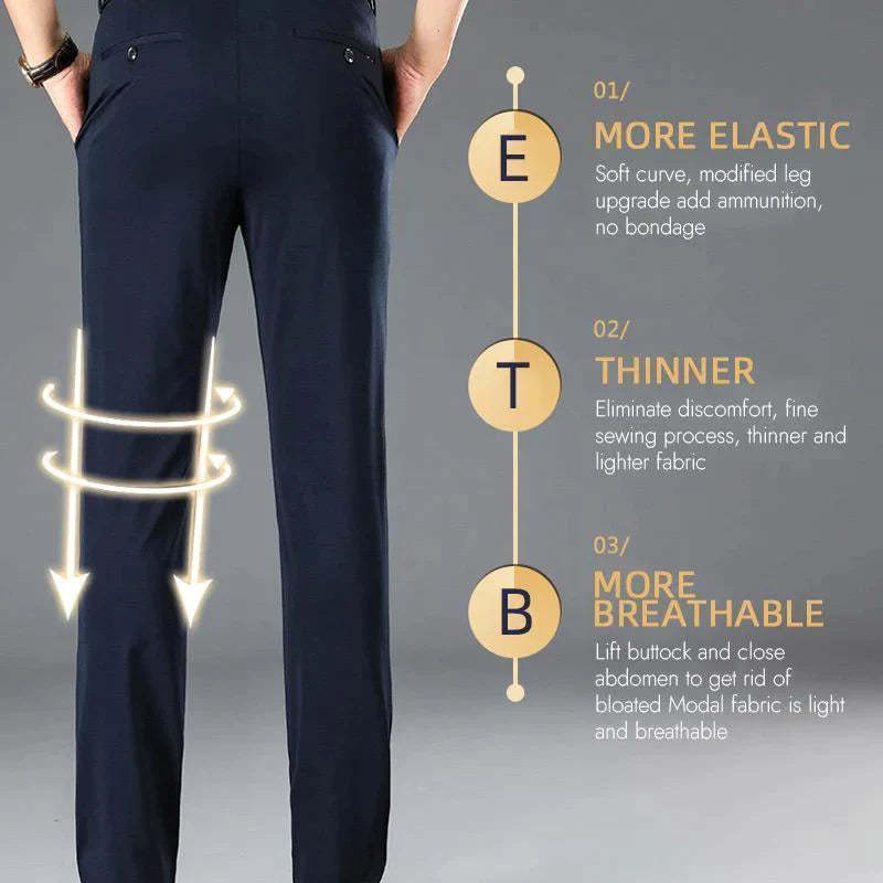 Classic high-waisted trousers for men
