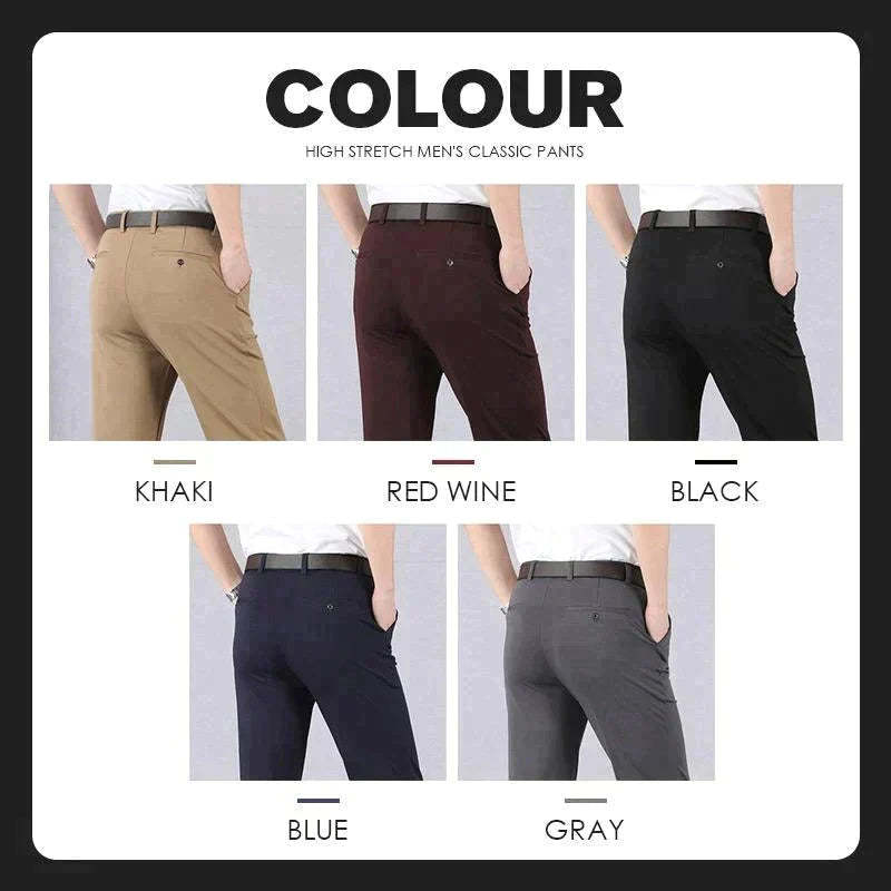 Classic high-waisted trousers for men