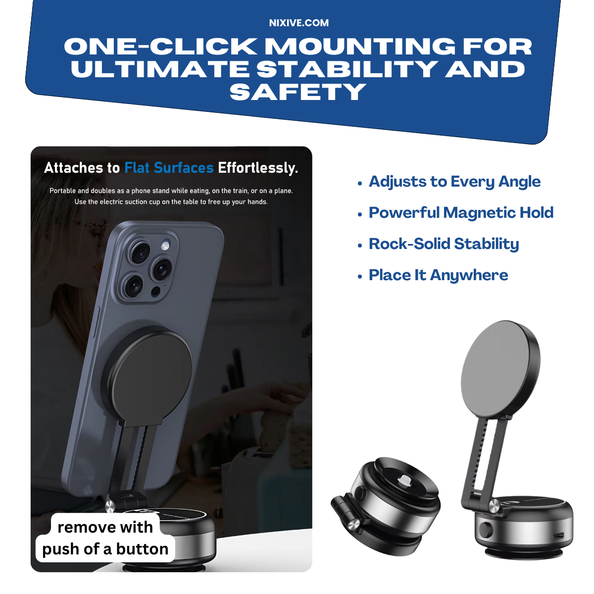 【Vacuum Adsorption】Flexible car phone holder