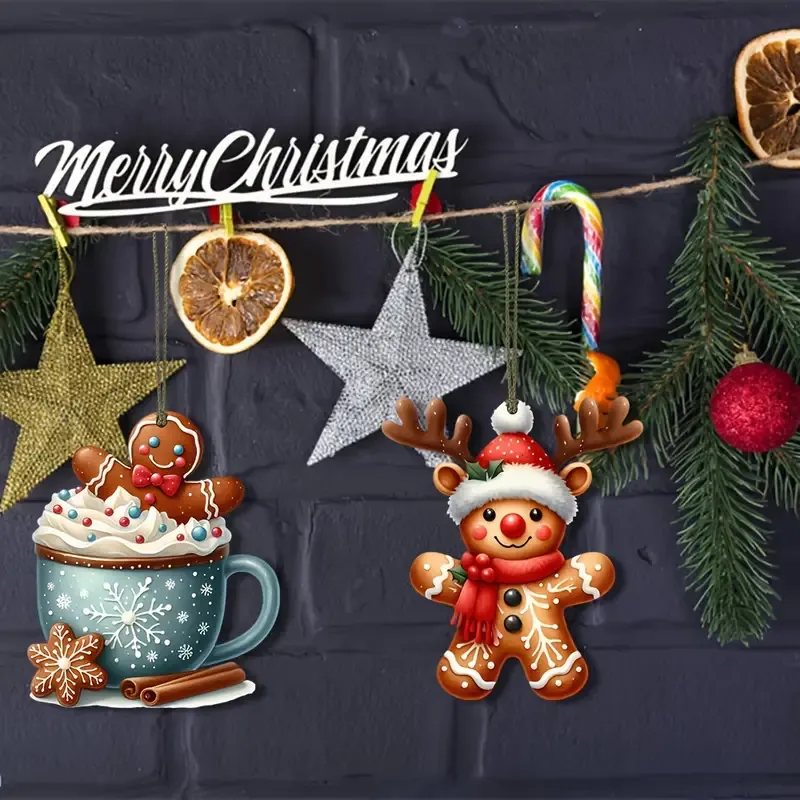 🔥2024 new🔥Cute gingerbread man Christmas tree pendant