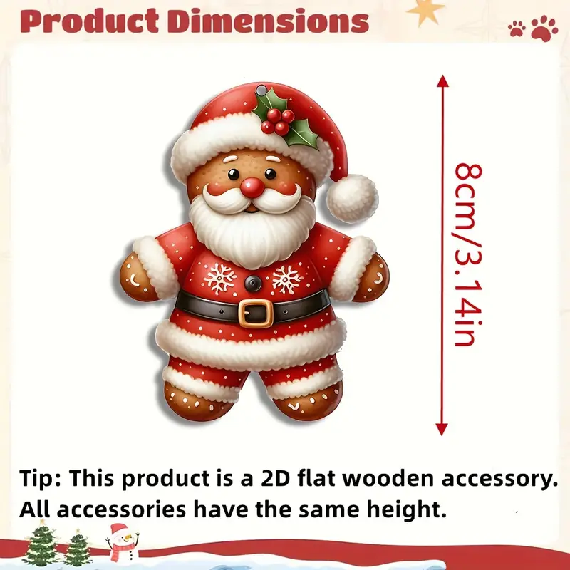 [  des Clients] Ensemble de 12 D&eacute;corations de No&euml;l   de Bonhommes en Pain d&Eacute;pice - D&eacute;corations en Bois Mignonnes pour Arbre & Mini  , Parfaites pour les C&eacute;l&eacute;brations Int&eacute;rieures - Cadeau de No&euml;l Id&eacute;al, Parfait pour la D&eacute;coration de Chambre d&eacute;tails 0