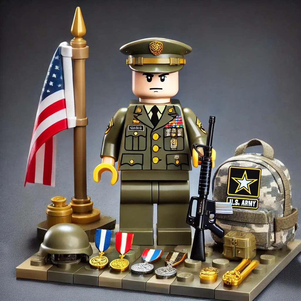 Veteran Tribute Minifigs Set - U.S. Military 250th Anniversary Patriotic LEGO Blocks