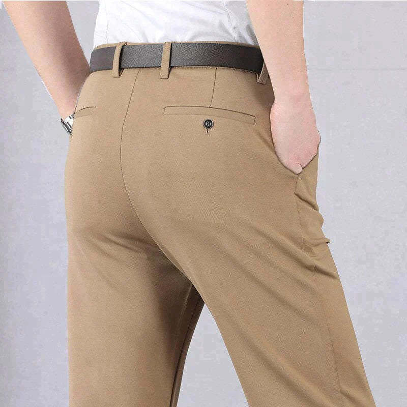 Classic high-waisted trousers for men
