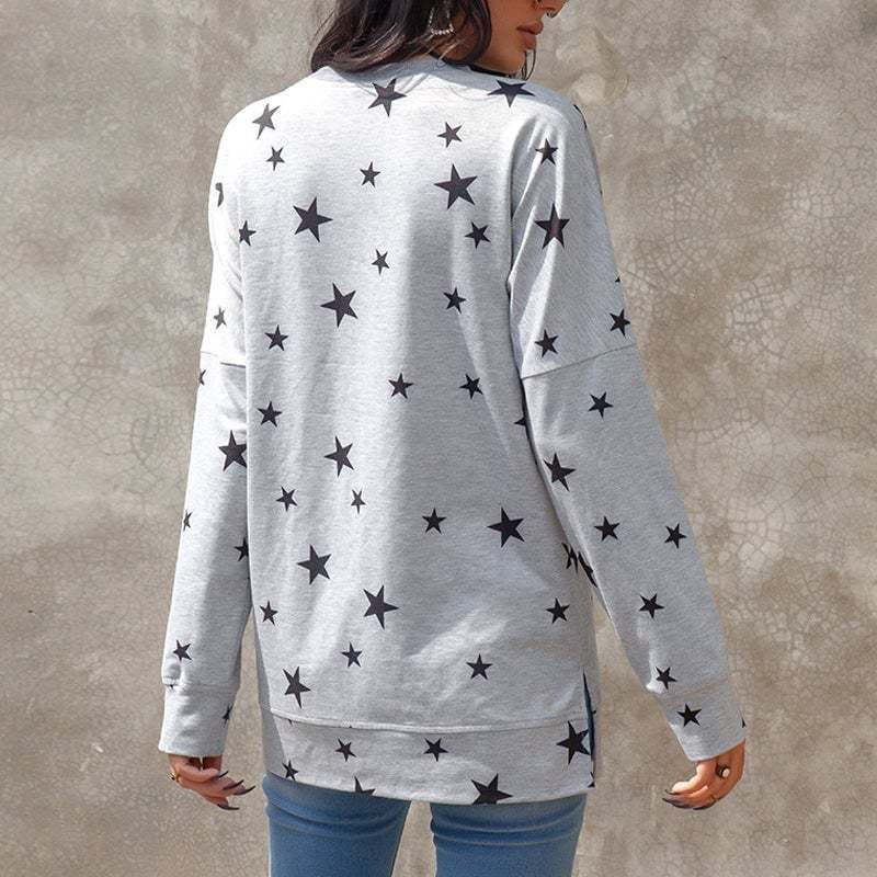 🔥Last day Sale OFF🔥-Oversized Long Sleeve Star T-Shirt