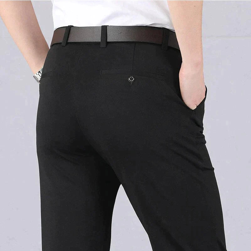 Classic high-waisted trousers for men