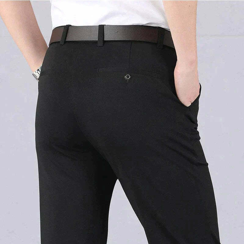 Classic high-waisted trousers for men