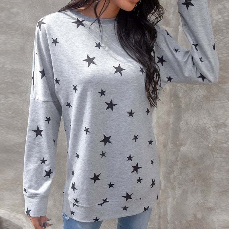 🔥Last day Sale OFF🔥-Oversized Long Sleeve Star T-Shirt
