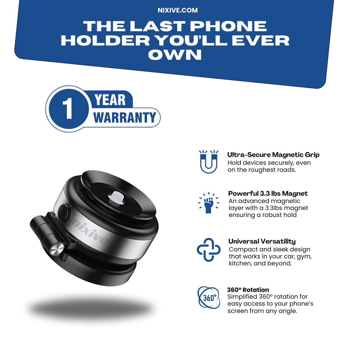 【Vacuum Adsorption】Flexible car phone holder