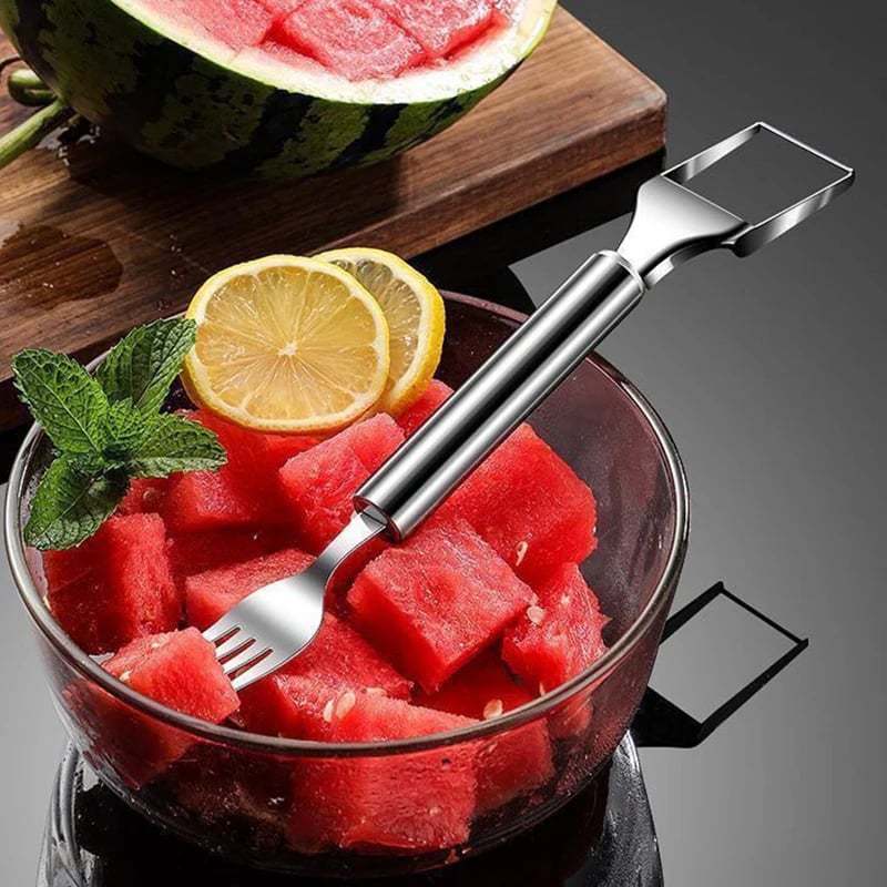 🍉 Effortless Fruit Prep-✨ 2-in-1 Fruit Cutter & Fork – For Quick and Easy Fruit Serving! 🍓