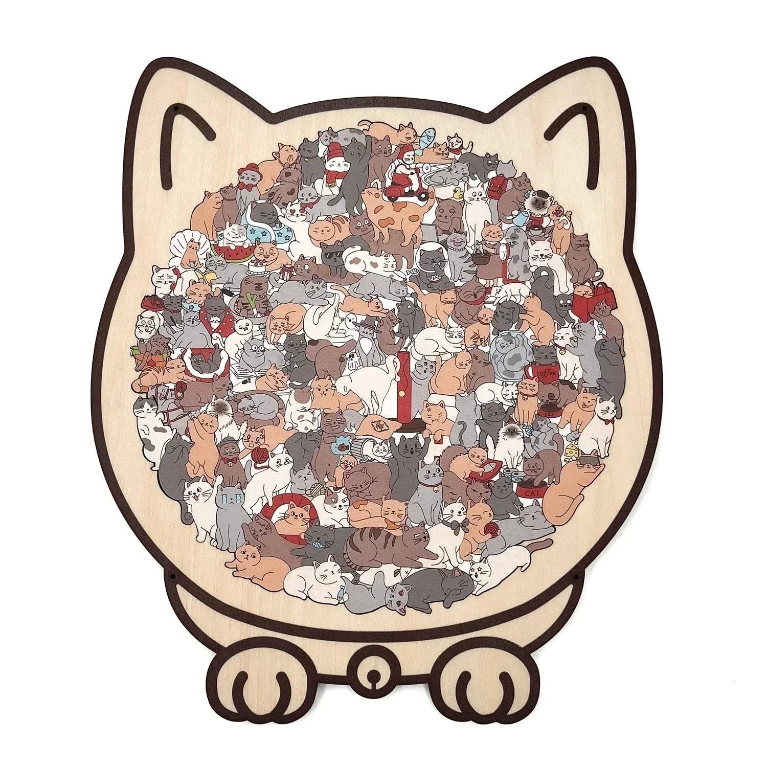 🎁Christmas Sale 49% OFF🎅135-Piece Morandi-Colored Cat Shaped Wooden