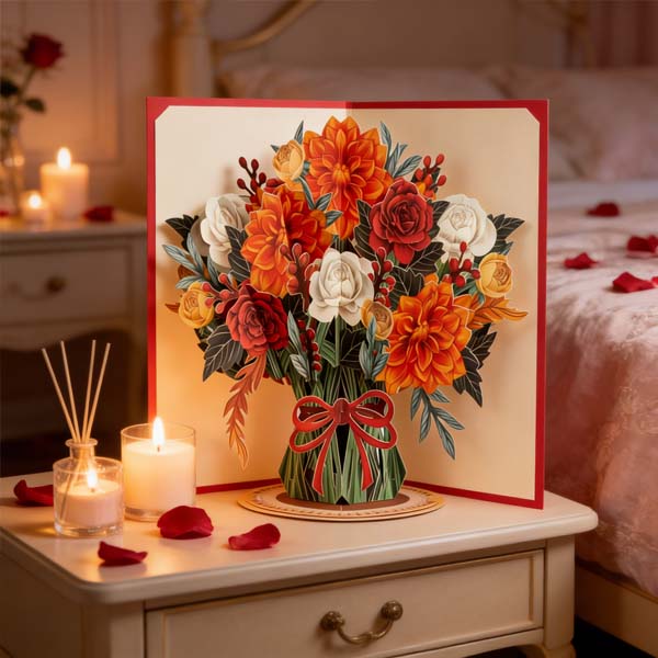 🌹Last Day 49% OFF🎁 Pop Up Flower Bouquet Valentine’s Day card