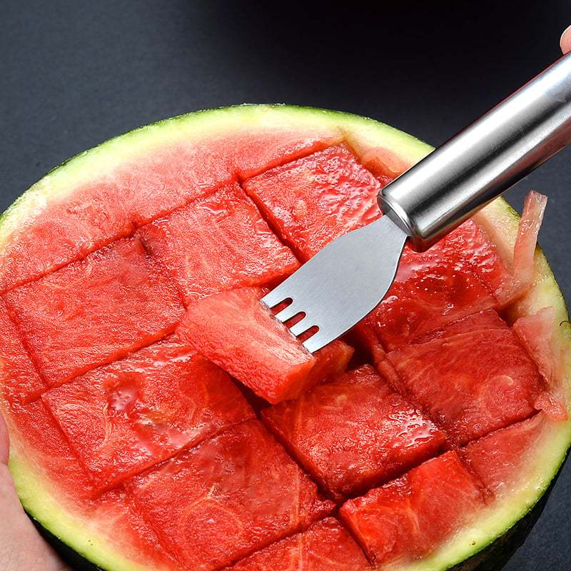 🍉 Effortless Fruit Prep-✨ 2-in-1 Fruit Cutter & Fork – For Quick and Easy Fruit Serving! 🍓