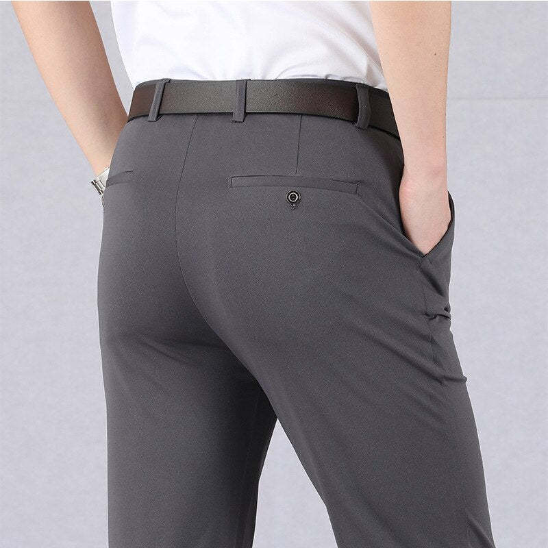 Classic high-waisted trousers for men