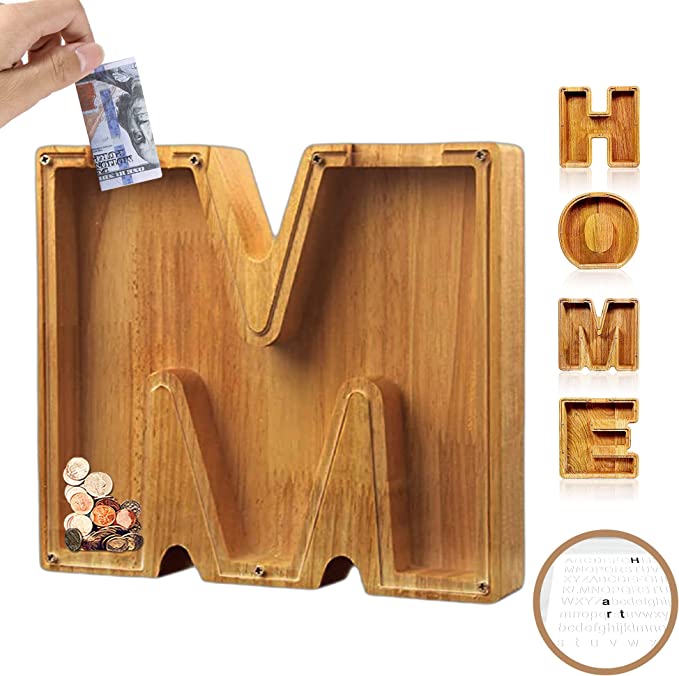 🎁Best Children's Gift-💰👪 26 Letters personalized-wooden-letter-piggy-bank