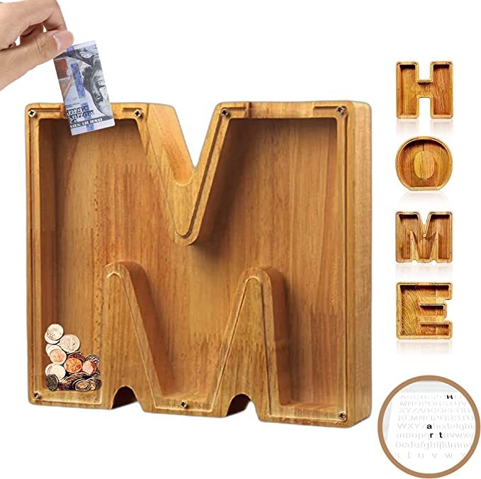 🎁Best Children's Gift-💰👪 26 Letters personalized-wooden-letter-piggy-bank