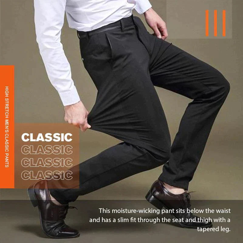 Classic high-waisted trousers for men
