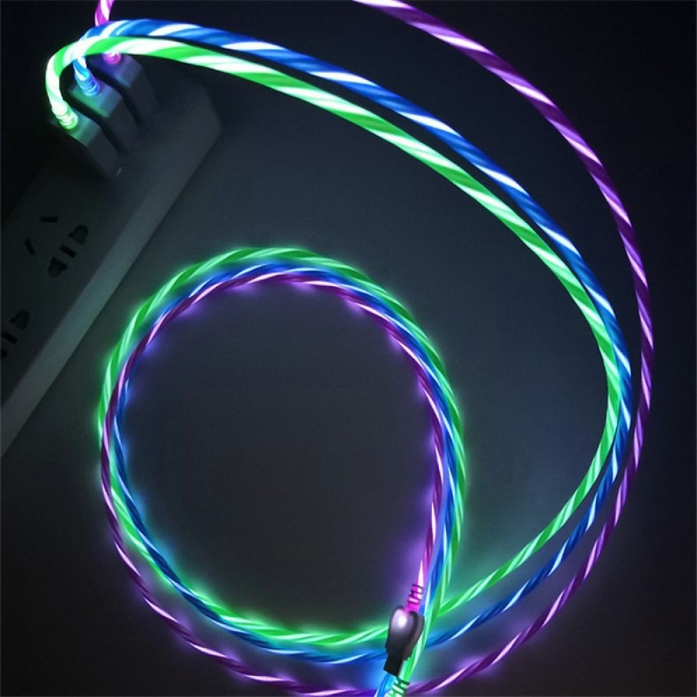 360 degree blind suction magnetic streamer charging cable(Equipped with three heads, suitable for Android and Apple)