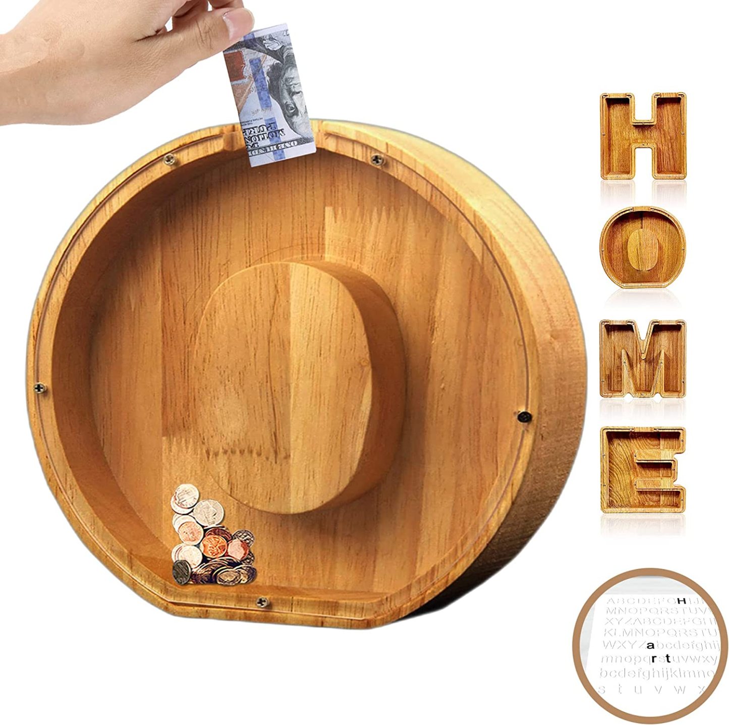 🎁Best Children's Gift-💰👪 26 Letters personalized-wooden-letter-piggy-bank