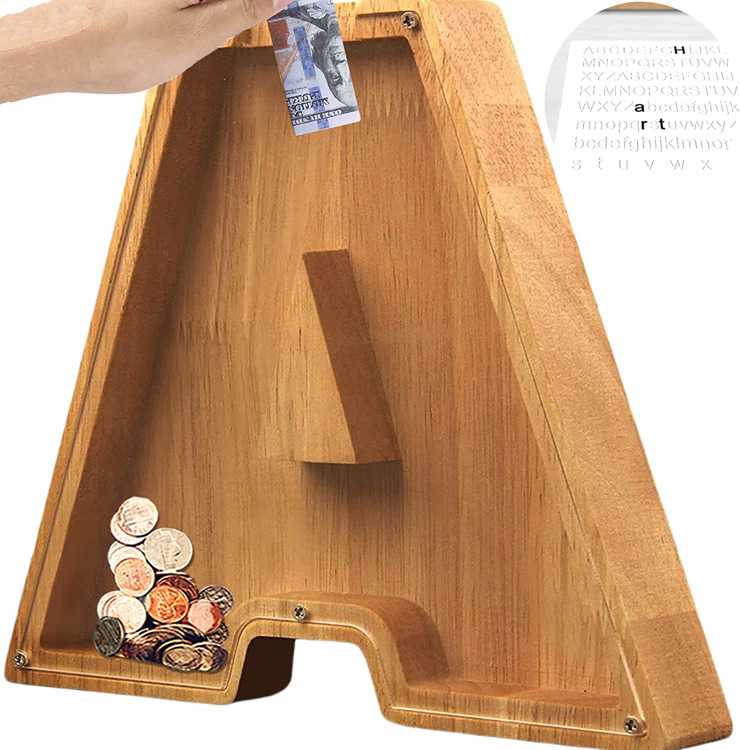 🎁Best Children's Gift-💰👪 26 Letters personalized-wooden-letter-pigg